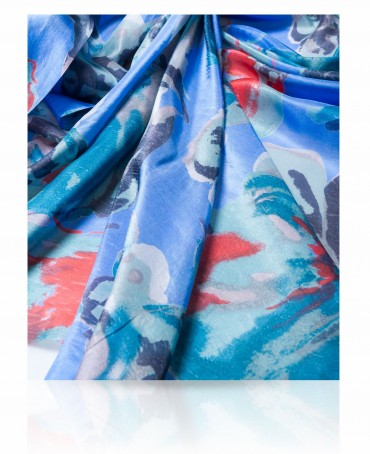 Палантин Женский S30-BIGFLOWER/BLUE